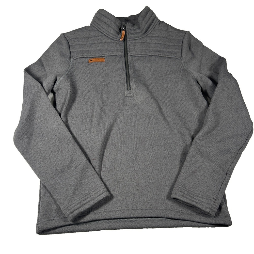 Obermeyer Jace Fleece Pullover Sweater Mens Grey Small 1/4 Zip Ski Pullover